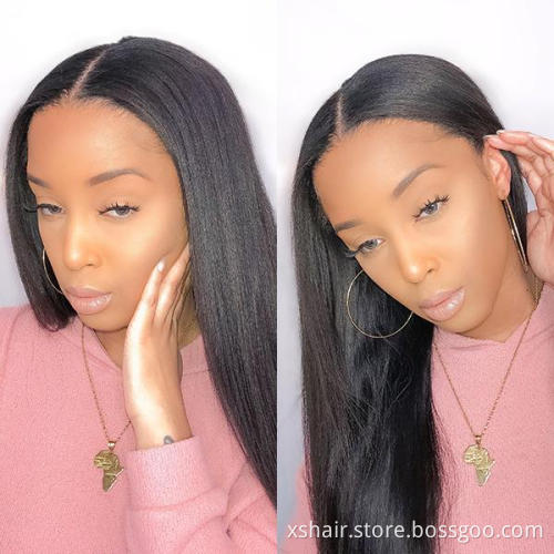 Brazilian Natural Human Hair Wig U Part Straight Body 100% Human Hair Wigs